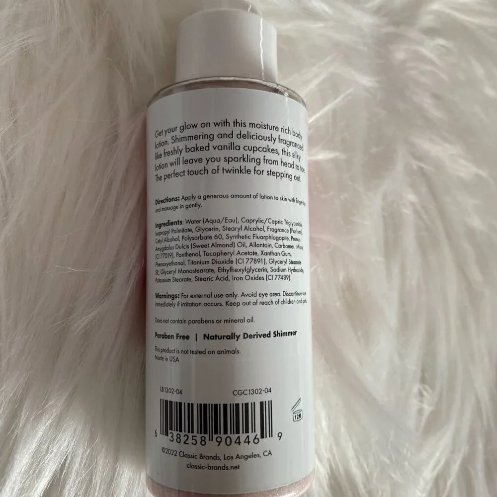 Classic Brands Glow Vanilla‎ Cupcake Shimmer Lotion SILVER - Picture 2 of 2